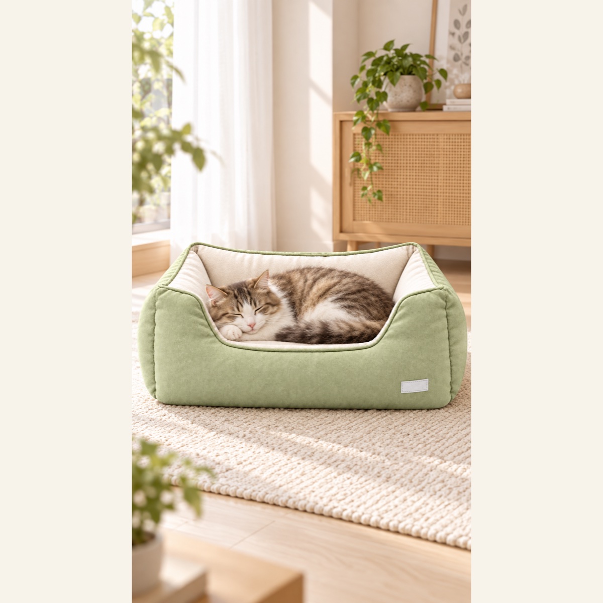 うたたねソファ 猫用ベッド|グリーンの設置イメージ
