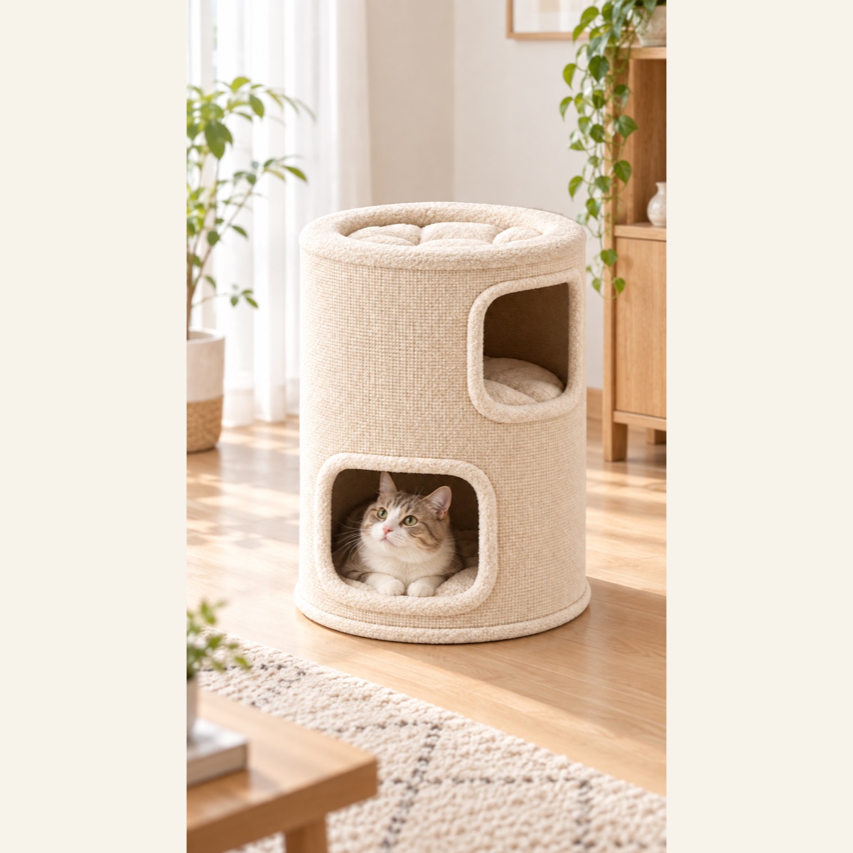 まる窓ミルク 猫用ベッドの設置イメージ