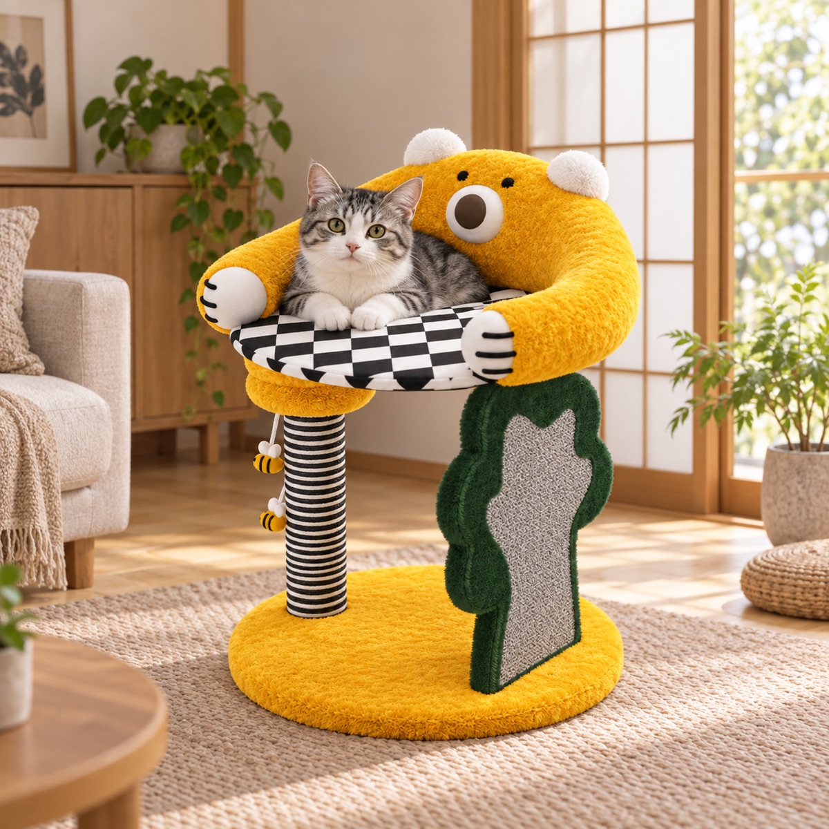 クマの木かげ キャットタワーの設置イメージ