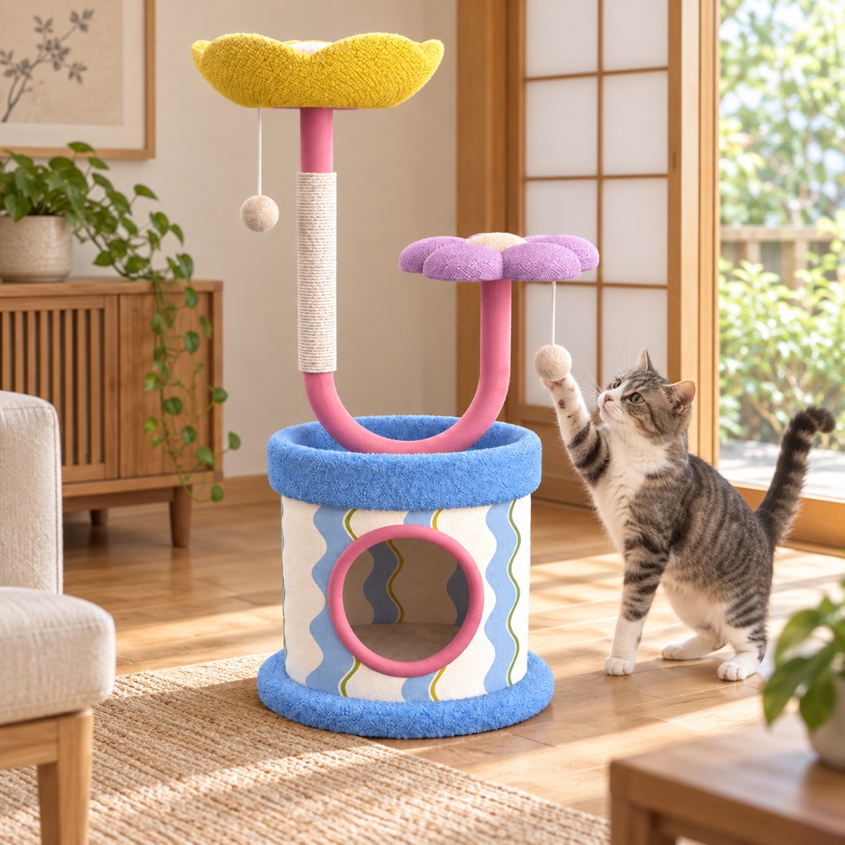 花のゆりかご キャットタワー｜トールの設置イメージ