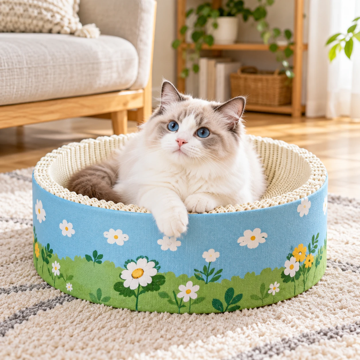 花のこみち ラウンドキャットスクラッチャーの設置イメージ